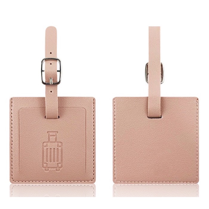 Pink leather bag charm